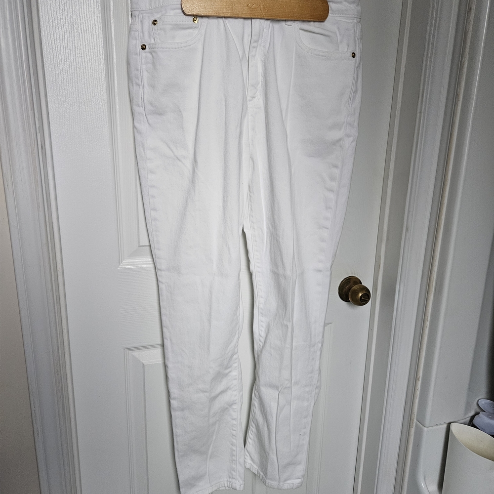 Michael Kors White Straight-Leg Jeans